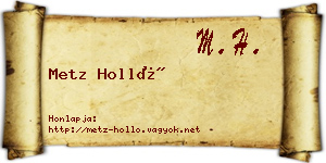 Metz Holló névjegykártya